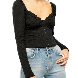 Free People Ladybug Longsleeve (Blk, M)